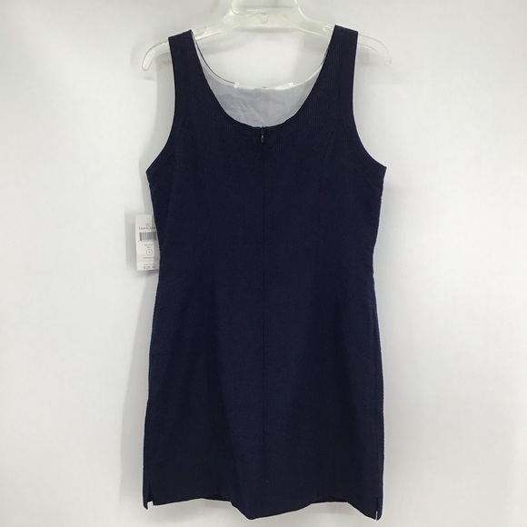Lauren James Bailey Seersucker Dress Casual Summer Resort Navy NWT Size Medium - Picture 5 of 10